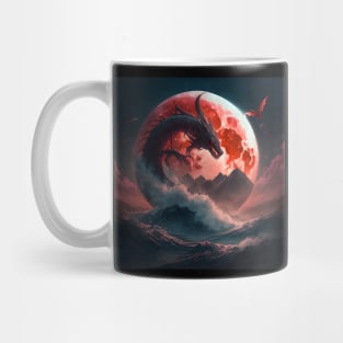 Dragon Flying over the Moon Mug